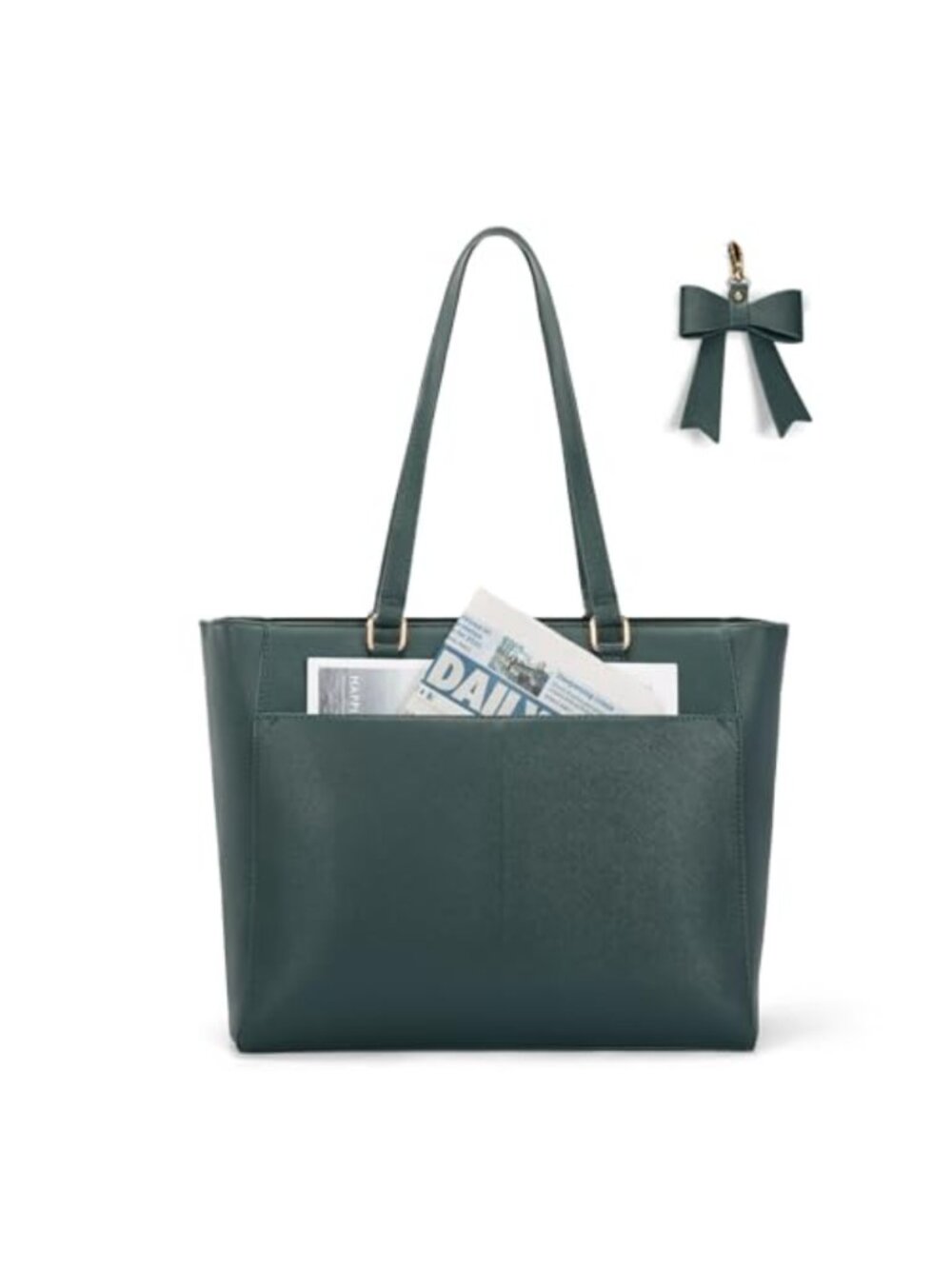 15.6 inch Laptop Tote Bag PU Leather Waterproof Messenger Shoulder Bag
